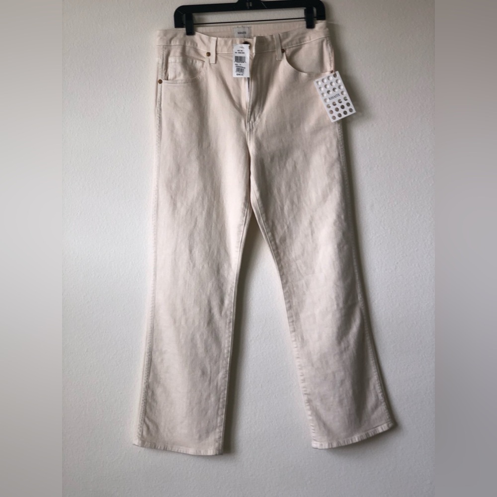 Khaite Cream Straight-Leg ankle slight flare Jeans - Picture 2 of 8